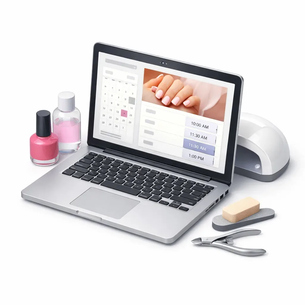 Online booking on laptop