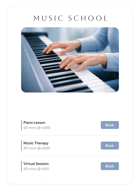 Let students book lessons in seconds