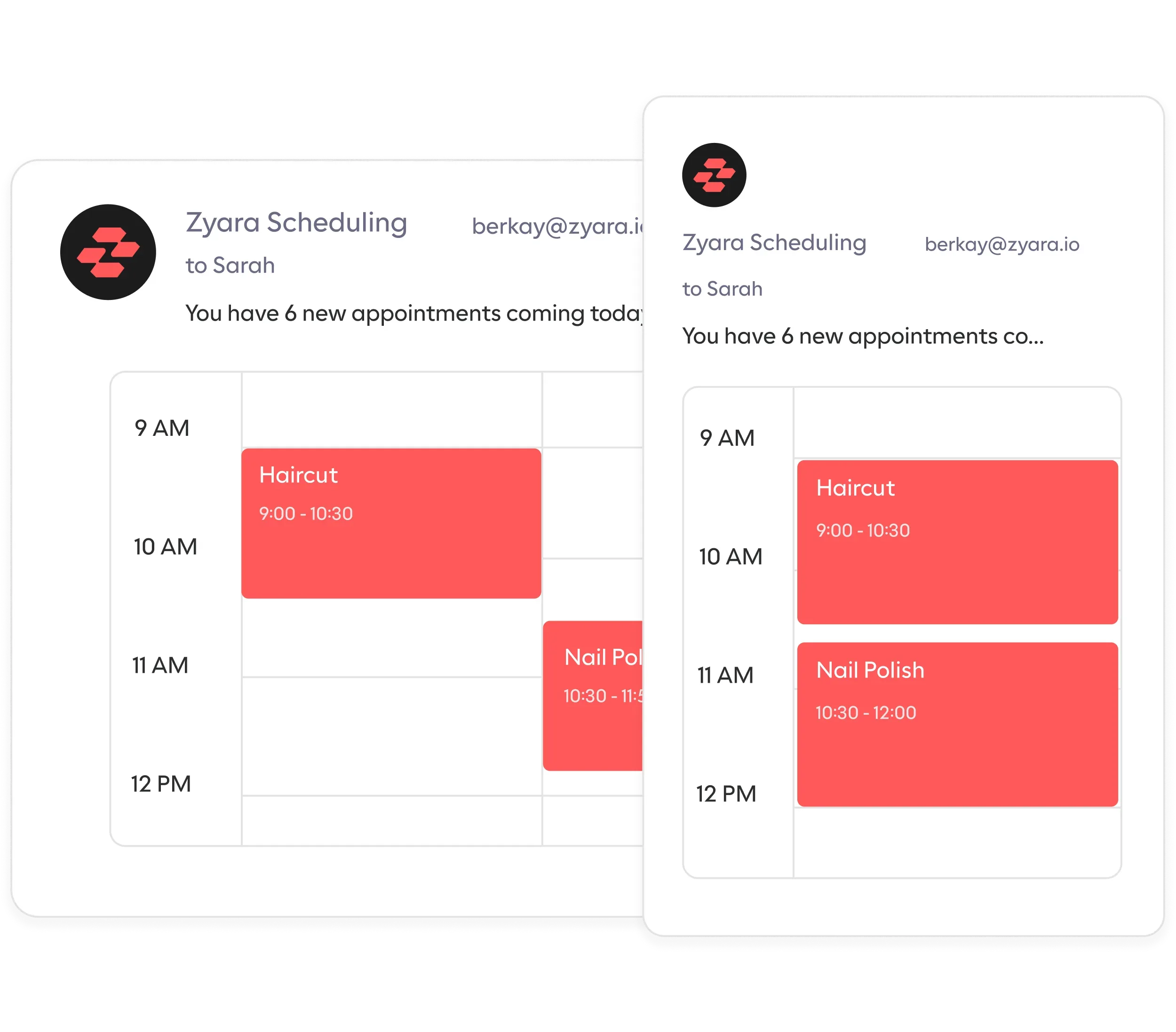 Appointment notifications on iPhone